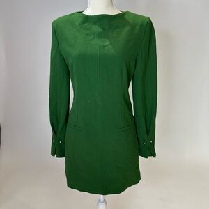 Zara Green Tailored Dress with Shoulder Pads